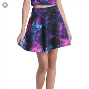 Hot topic galaxy skater skirt